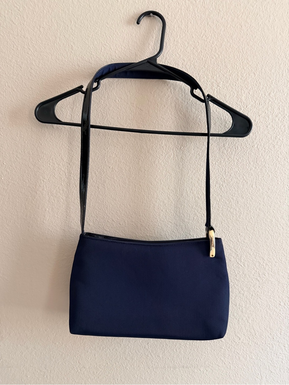 Due Fratelli Vintage Nylon Navy Blue Shoulder Bag